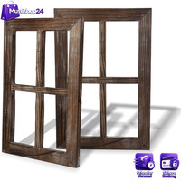 Vintage Holzfensterrahmen 2 StüCk 40X28 Cm Dekoration Braun