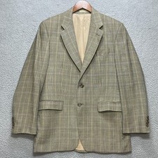 LAUREN RALPH LAUREN Blazer Mens 42R Beige Glen Plaid Wool Canada 21x31