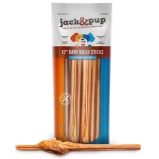 Jack&Pup Dog Bully Sticks for Small Dogs - 12 Inch Junior Bully Sticks for Do...
