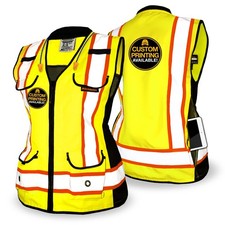 KwikSafety GODMOTHER Hi Vis Safety Vest For Women Class 3 / Yellow XS KS3336C3