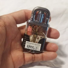 Vintage Transparent Sci-Fi Lock Refillable Pocket Lighter