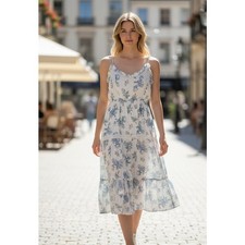 Sundress Blue flowers Spaghetti straps Cottagecore Fairycore Sz S Romantic Lace