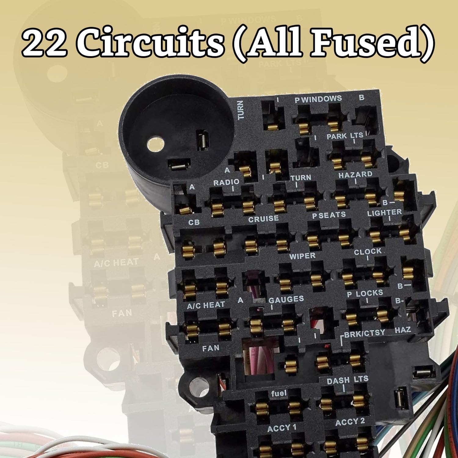 22 Circuit Universal Wiring Harness Kit Compatible w/GM Tilt Columns Car Truck 1