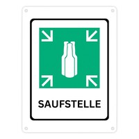 Bier Metallschild In 15X20 Cm Mit Spruch - Saufstelle