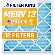 Filter King 21x21x1 Air Filter 12-PACK MERV 13 Actual Size 21 x 21 x .75"