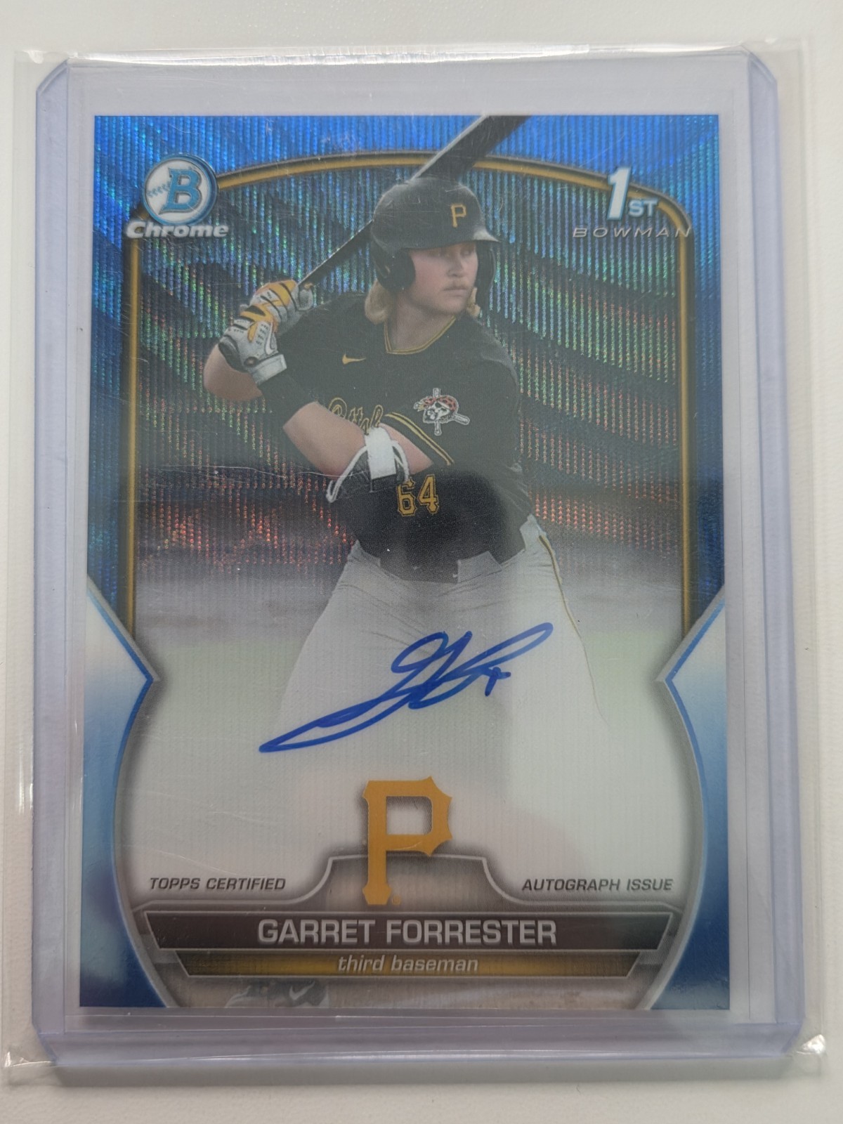 2023 Bowman Chrome 1st Blue Wave Refractor Auto /150 Garret Forrester