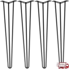 Heavy Duty Hairpin Table Legs Set of 4 DIY Carbon Steel W/ Mounting Kit New