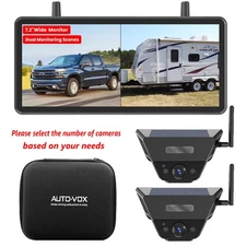 AUTO-VOX Solar5B RV Magnetic Backup Camera Loop Recording 7.2" DVR 1080P Monitor