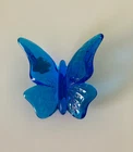Vintage Fenton Cobalt ? Blue Glass Butterfly Paperweight Figurine