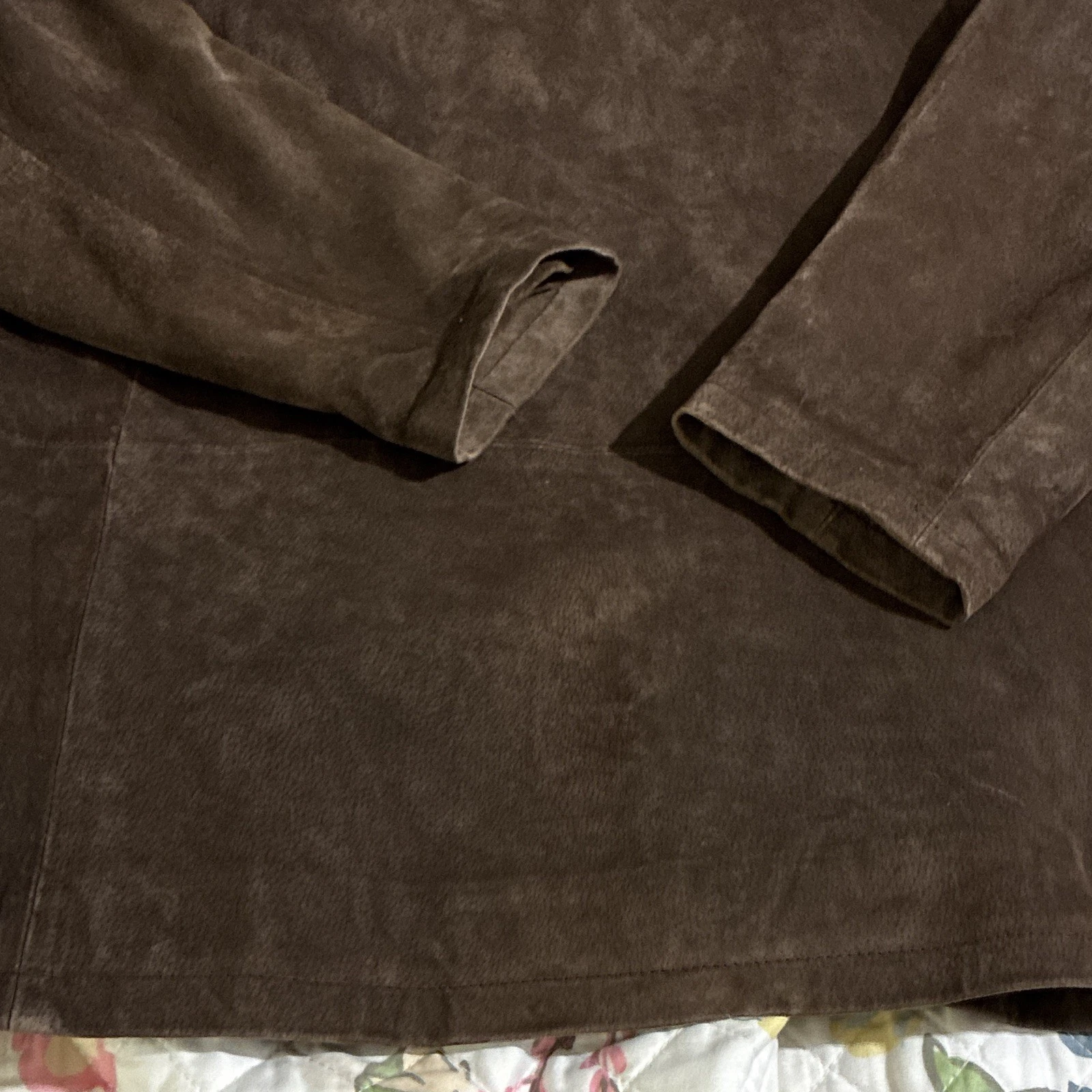 Stan Herman Studio Men's Brown Suede Leather Button Front Lined Jacket XL - product detail image 12