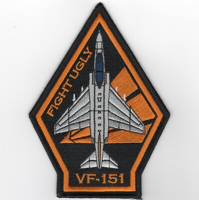 5'' USN NAVY VF-151 F-4 COFFIN YELLOW BLACK PHANTOM HOOK & LOOP EMBROIDERED PATCH