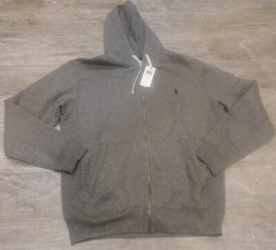 Polo Ralph Lauren Full-Zip Hoodie Jacket 711548546005 Alaskan Heather Mens  Sz LT