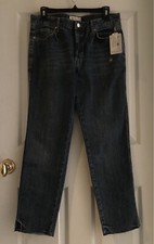 Free People We The Free High Rise Raw Hem Straight Leg Jeans Sz 27 NWT
