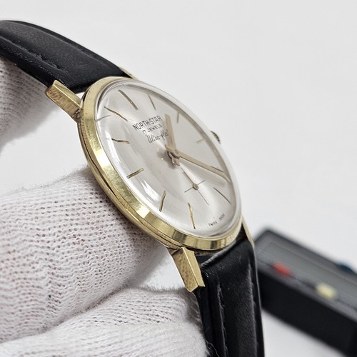 Vtg North Star 17 Jewel Ultra Flat Mens Swiss Dress Choisi Watch Co Gold Plated - Picture 5 of 12