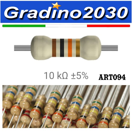 Résistances Carbone 10K Ohms - Lot De 50 Pièces - 1/4 Watt - Tolérance 5% - Pour Circuits électroniques - 9