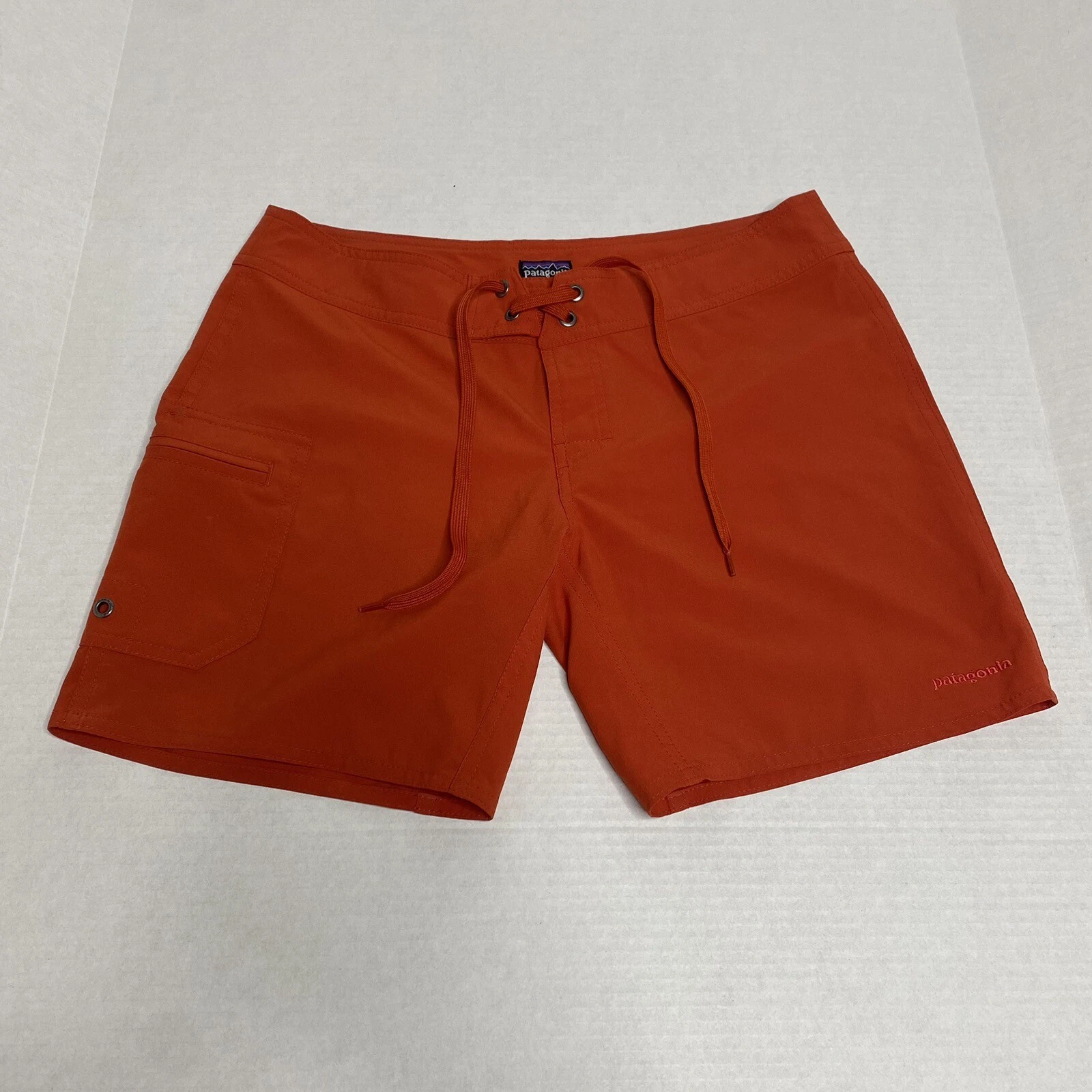 Patagonia Shorts Women’s Size 2 Orange Board Surf t Drawstrings Quick Dry