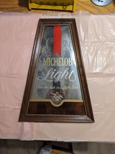 Framed Michelob Light Beer Sign Mirror Vintage Bar Anheuser-Busch *681 14x20"