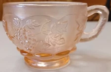 Fenton Vintage Punch Bowl Party Size CUP ONLY Rose Pink Peach Iridescent Grapes