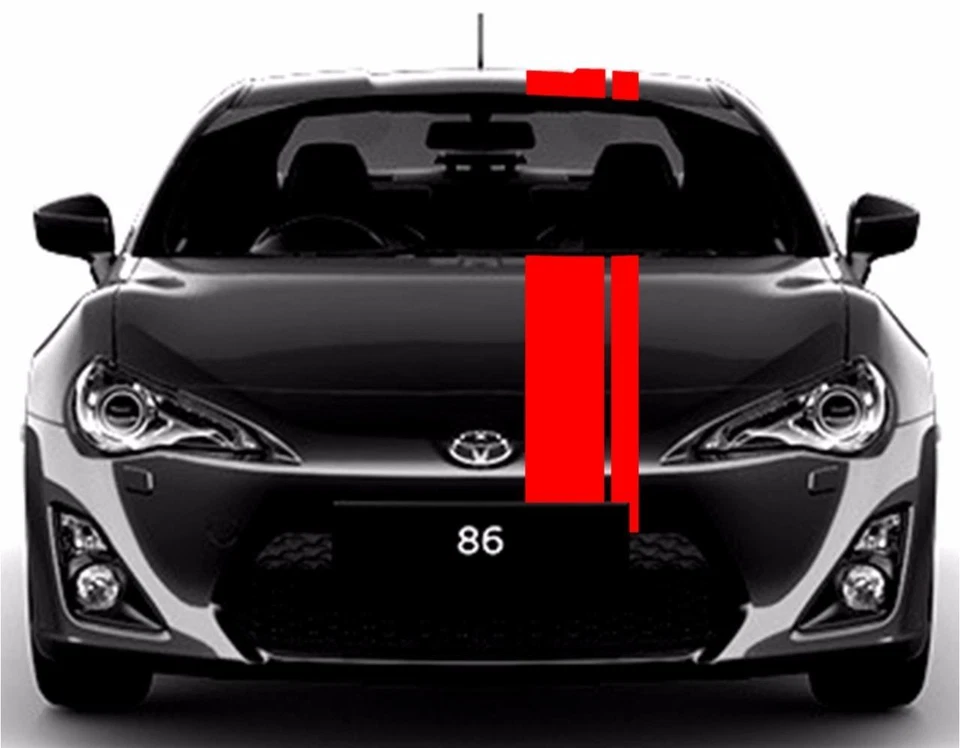 2英寸6英寸双偏移EZ拉力赛Grand运动赛车条纹乙烯基(适用于丰田86) — 第 3/4 张图片