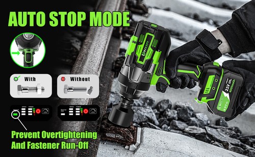 21V Cordless Impact Wrench 3/4''1600Nm High Torque Impact Gun Drill+4Ah Battery - Picture 3 of 10