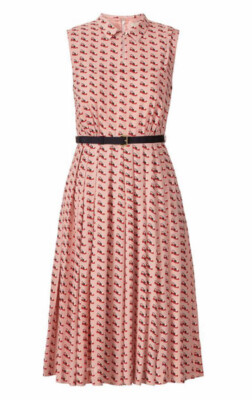open lace back dress Orla Kiely Pink Satin & Crepe Dress