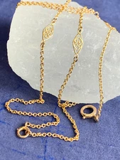 14k Yellow Gold Ladies Pocket Watch Fob Necklace 4.8g Fine Jewelry 19" Cable