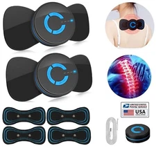 2× Mini Electric Relief Pain EMS Neck Back Massager Cervical Massage Patch USA