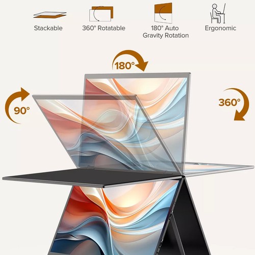 Dual Screen Folding Monitor 15.6" Dual Portable Display Laptop Monitor - 第 3/14 張圖片