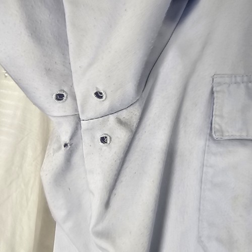 Uniform Shirt VTG United Van Lines Mens L Blue Embroidered Shoulder Straps Vents - Picture 4 of 12