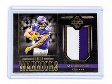 2019 Panini Majestic Unsung Warriors Materials Gold #18 Kyle Rudolph /25 Vikings