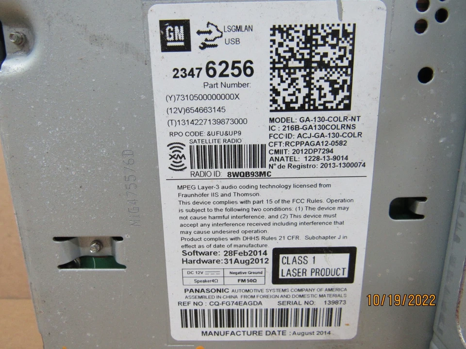 2015 2016 Buick Chevrolet Cruze Encore AM FM CD Receiver Head Unit OEM 23476256 - Image 3 of 4