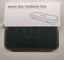7 Days 21 Grids Portable Travel Kit Classification Medicine Box, Green