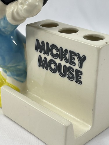 Sleepy Mickey Mouse Ceramic Business Card/Pen Holder Disney Japan- EUC - Picture 5 of 8
