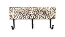 Handcrafted Wall Mount Hook Cloth Hanger/Towel Hanger White 30 x 15 x 5 cm .