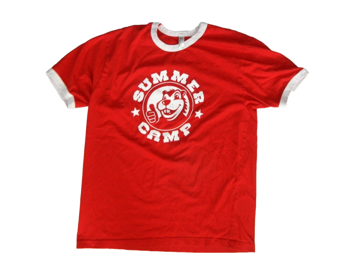 HARD ROCK LV LAS VEGAS SUMMER CAMP Red AMERICAN APPAREL USA-MADE T-SHIRT Large