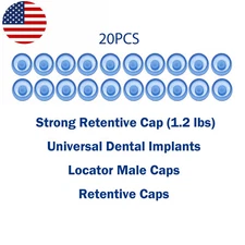 US 20Pcs Strong Retentive Cap (1.2 lbs)  Overdenture Caps for Locator Abutments