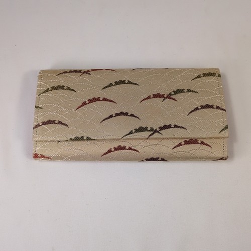 Vintage SHISEIDO - Envelope Clutch Wallet - Japanese Print - Grass with Dewdrops