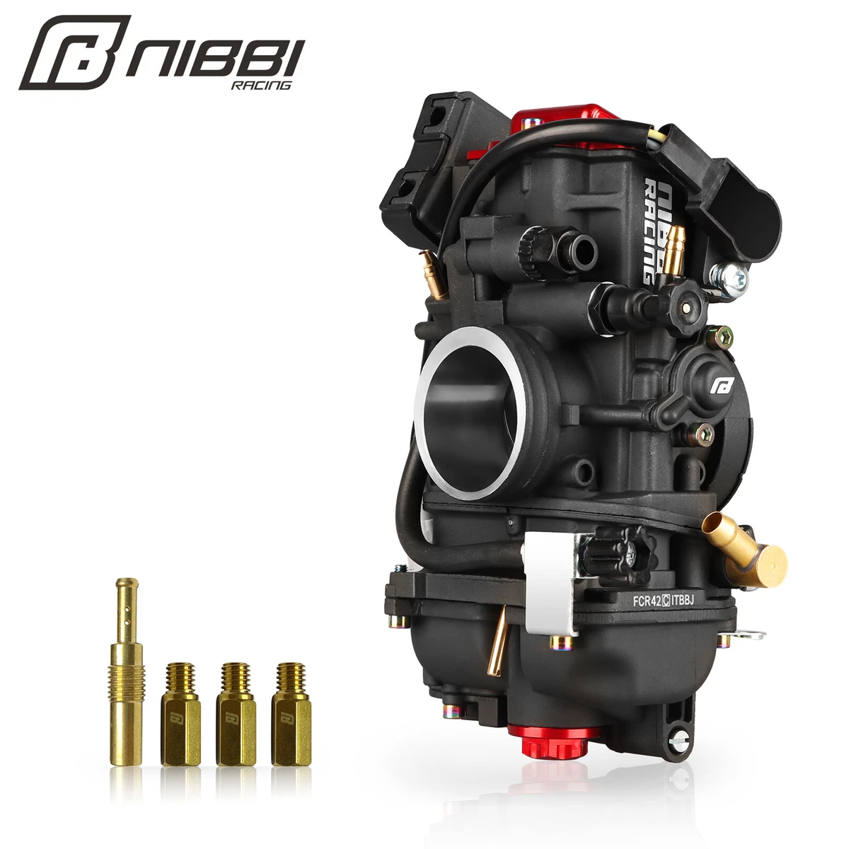 NIBBI Racing Motorcycle Carburetor FCR 42mm w Jets For Motocross Dirt Bike 4T