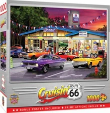 Puzzle - Route 66 PitStop - 1000 Piece Mustang Jigsaw Puzzle - Ships FREE to USA