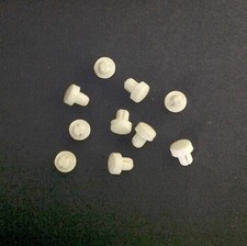 10 Piano Cabinet Rubber Buttons/Bumpers, White/Ivory, 10mm diameter, 5mm tall