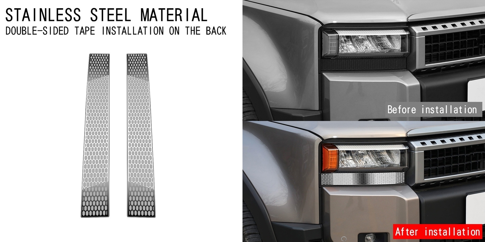 Headlamp Eyebrow Cover Trim for 2024-2025 Toyota Land Cruiser Prado LC250 Parts