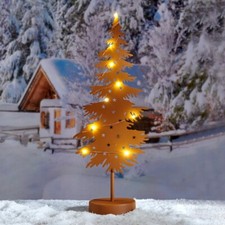 LED-Tanne mit 10 LED´s, Metall, Batteriebetr...