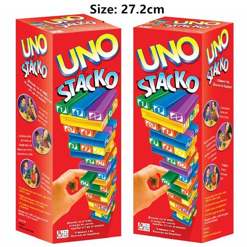 UNO Stacko Stacking Puzzle Tower Game Party Family Kids Interactive Fun ...