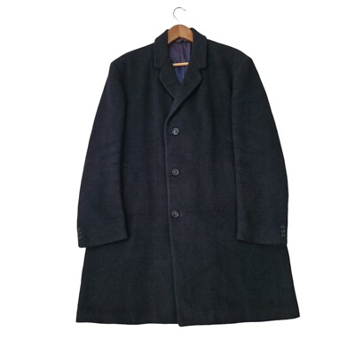 Hardy Amies Hepworths Wollmantel Größe 40 lang dunkelblau Vintage Herren