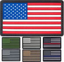 US Flag Tactical PVC Patch American USA Hook Loop Uniform Patch Waterproof