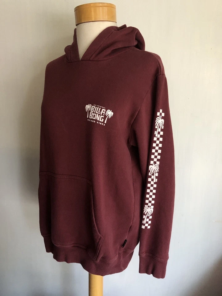 BILLABONG Official Women's "Island Vibes" Checker Palm Tree Hoodie Size Large - Image 3 of 4