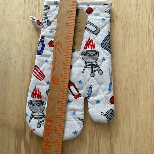 Patriotic Barbeque Kitchen Towel Oven Mitt & Pot Holder 3Pc Set Americana NWT - Picture 6 of 20