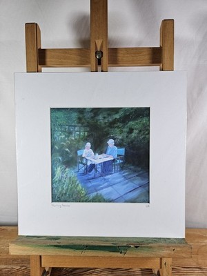 GRETA BRETT ''MALEREI KIESELSTEINE'' SIGNIERTER MONTIERTER DRUCK - KUNSTRAUM GALERIE ST IVES