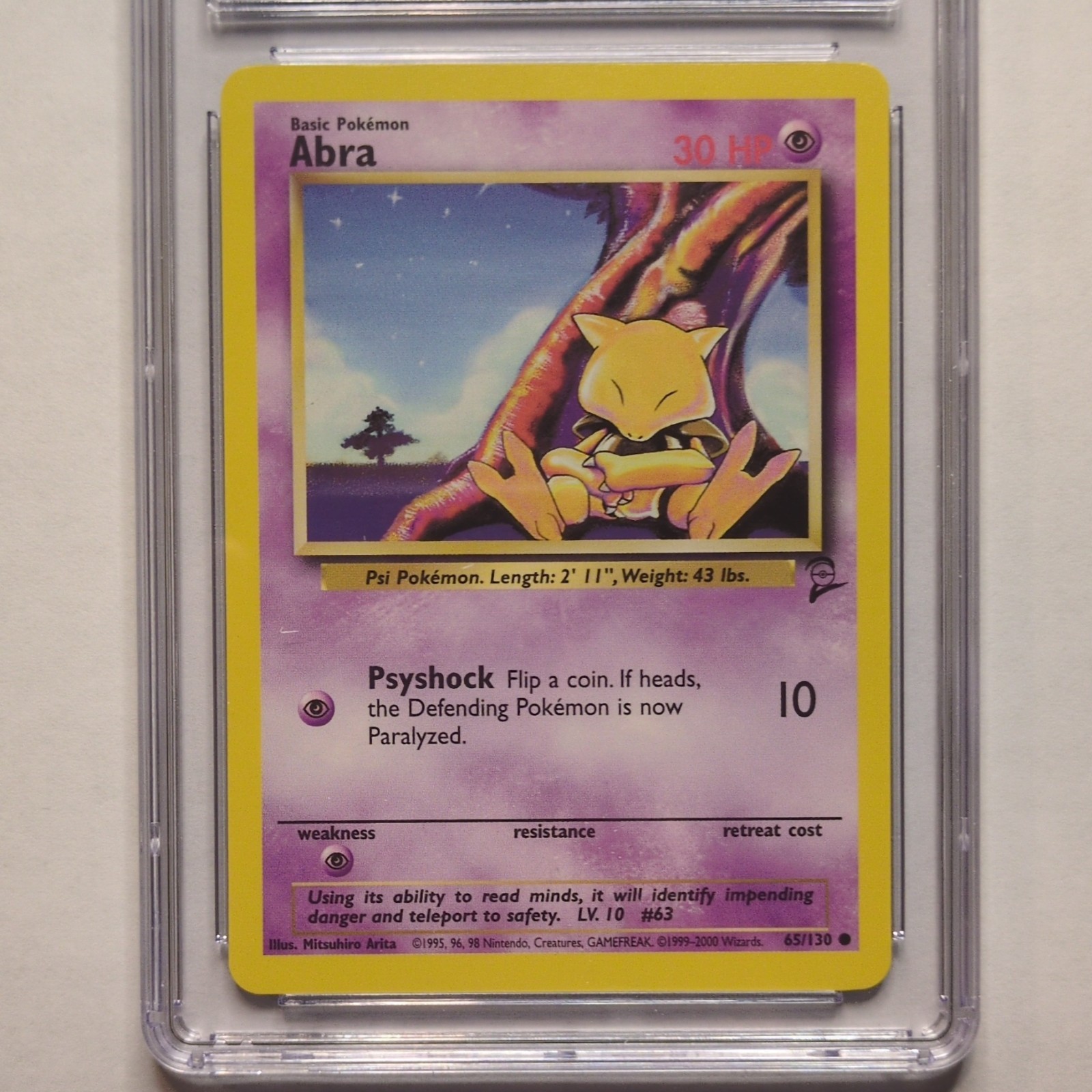 CGC 8.5 Pokemon TCG Abra Base Set 2 65/130 2000 