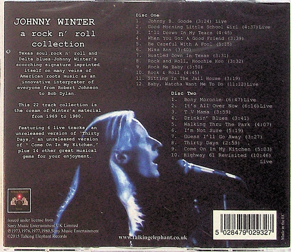 Johnny Winter -A Rock N Roll Collection 2-CD -NEW (Best Of 1969-1980/Live) Blues - Image 2 of 2